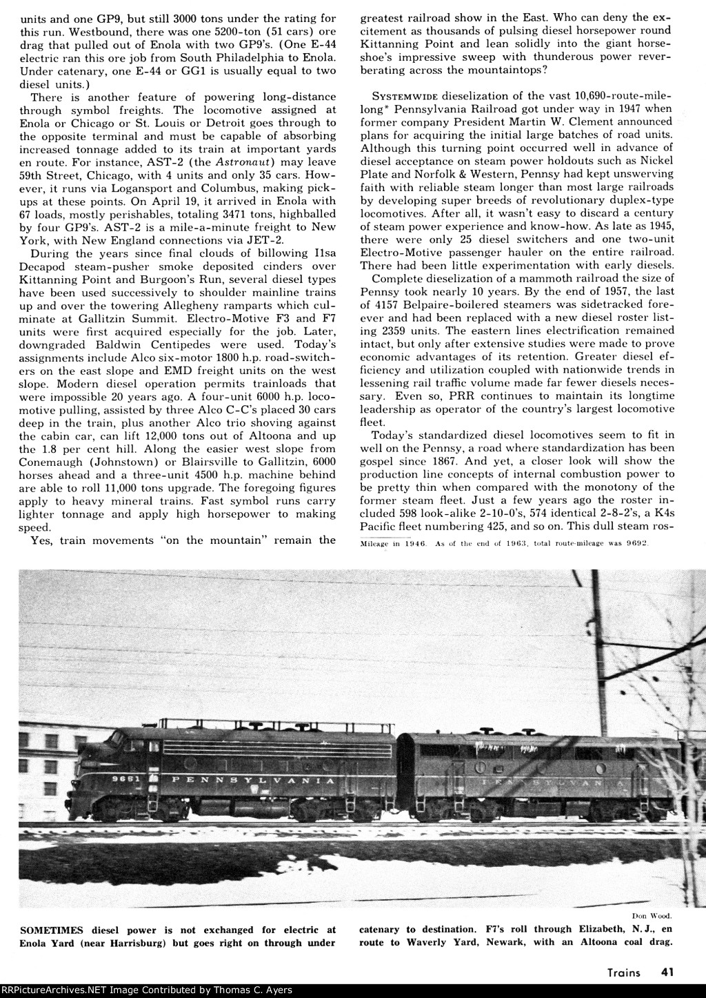 PRR "Largest Locomotive Fleet," Page 41, 1964